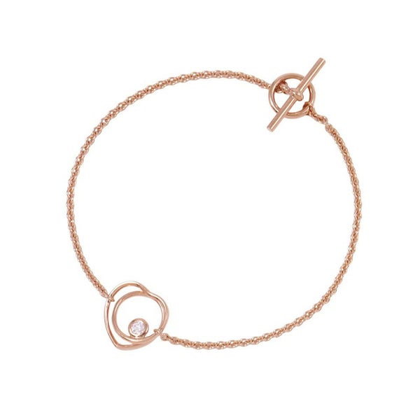 エルメス ブレスレット ヴェルティージュ・クール TPM ダイヤモンド 1P 0.05ct K18PGピンクゴールド サイズST Vertige Coeur