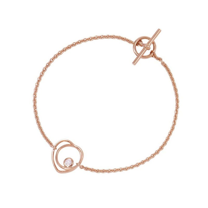 エルメス ブレスレット ヴェルティージュ・クール TPM ダイヤモンド 1P 0.05ct K18PGピンクゴールド サイズST Vertige Coeur