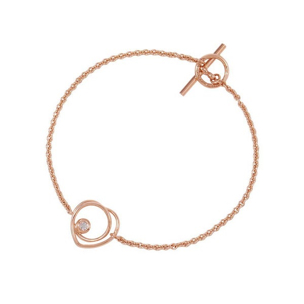 エルメス ブレスレット ヴェルティージュ・クール TPM ダイヤモンド 1P 0.05ct K18PGピンクゴールド サイズST Vertige Coeur