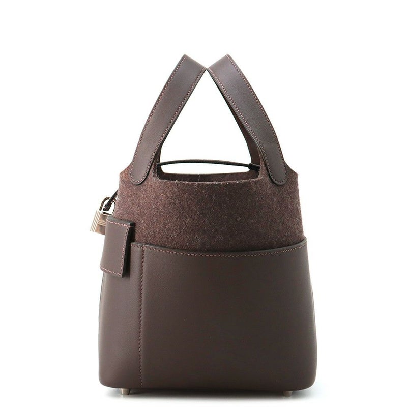 エルメス ハンドバッグ ピコタンロックPM ゴーチーム エベンヌ/シルバー金具 スイフト/フェルト W刻印