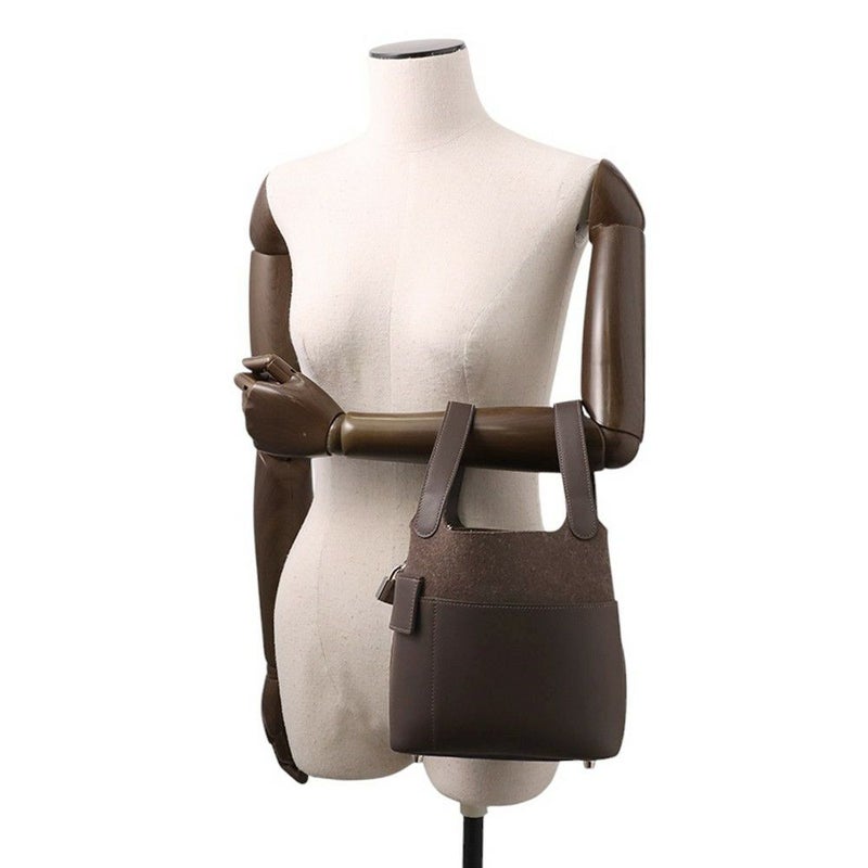 エルメス ハンドバッグ ピコタンロックPM ゴーチーム エベンヌ/シルバー金具 スイフト/フェルト W刻印