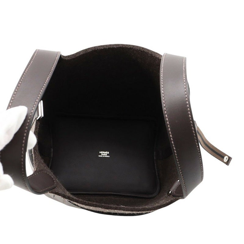 エルメス ハンドバッグ ピコタンロックPM ゴーチーム エベンヌ/シルバー金具 スイフト/フェルト W刻印