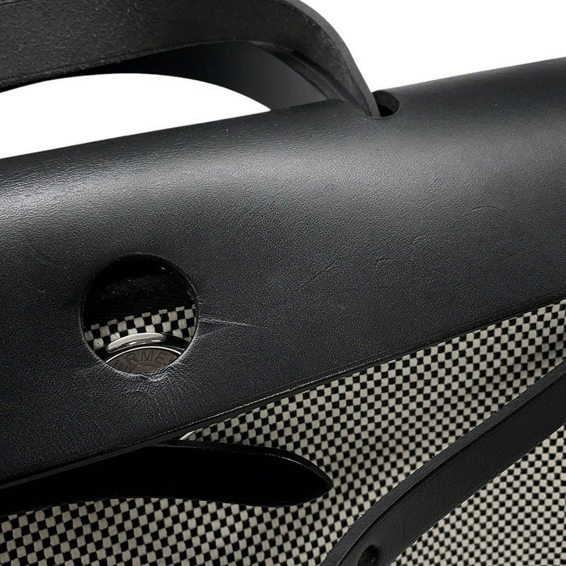 エルメス エールバッグジップPM ルトゥルネ ブラック/エクリュ/シルバー金具 トワルGM/ヴァッシュハンター U刻印 黒
