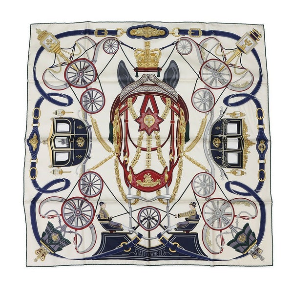 エルメス スカーフ カレ90 ステイトリー・ホイールズ Stately Wheels HERMES シルク 2025秋冬