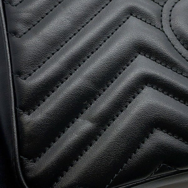 グッチ チェーンショルダーバッグ GGマーモント キルティング レザー 443497 GUCCI 黒