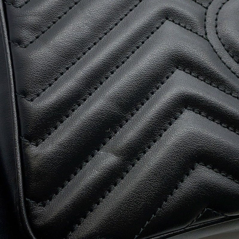 グッチ チェーンショルダーバッグ GGマーモント キルティング レザー 443497 GUCCI 黒