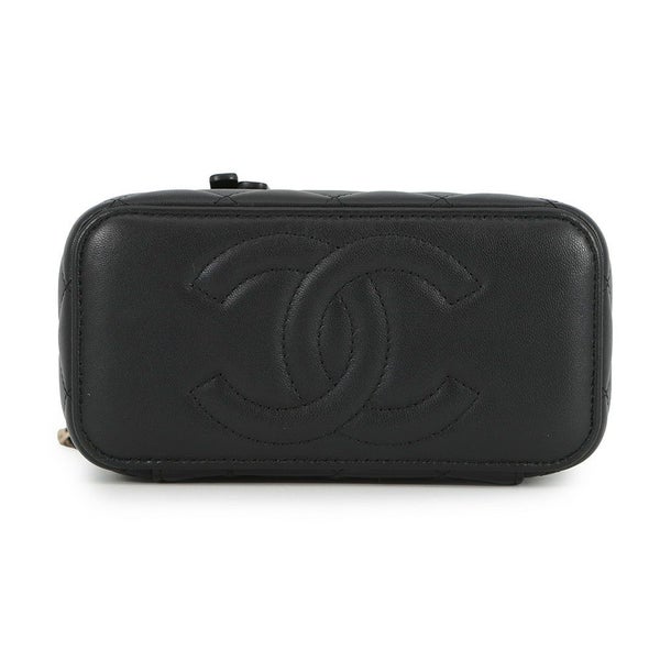 シャネル チェーンバニティバッグ マトラッセ ココマーク ラムスキン AP1472 CHANEL 黒