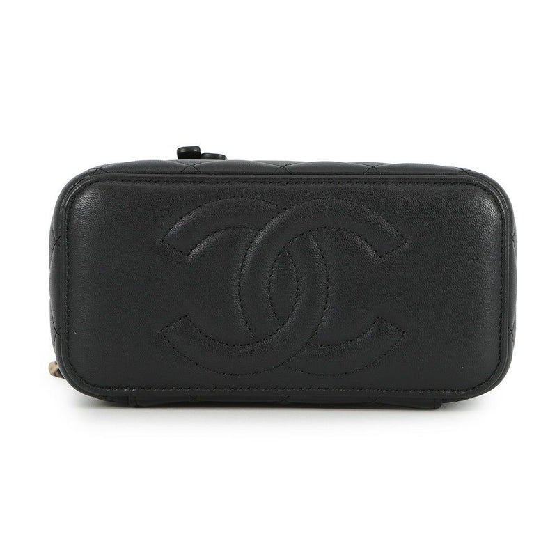 シャネル チェーンバニティバッグ マトラッセ ココマーク ラムスキン AP1472 CHANEL 黒