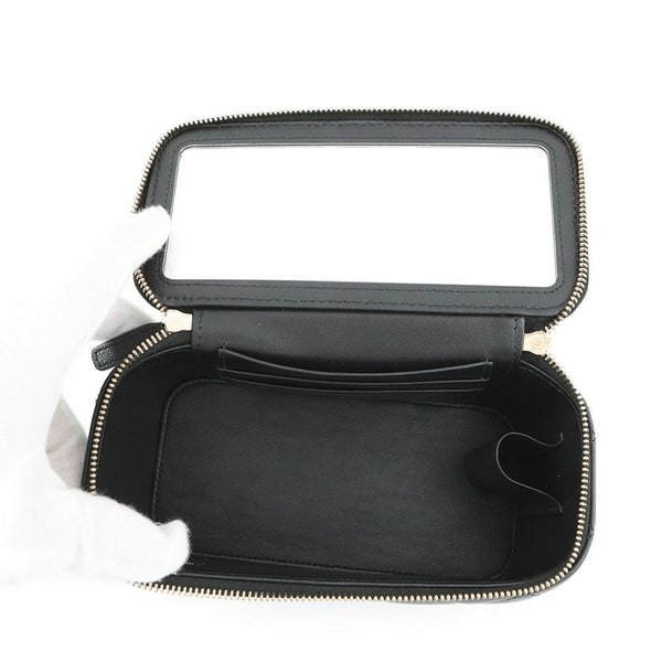 シャネル チェーンバニティバッグ マトラッセ ココマーク ラムスキン AP1472 CHANEL 黒