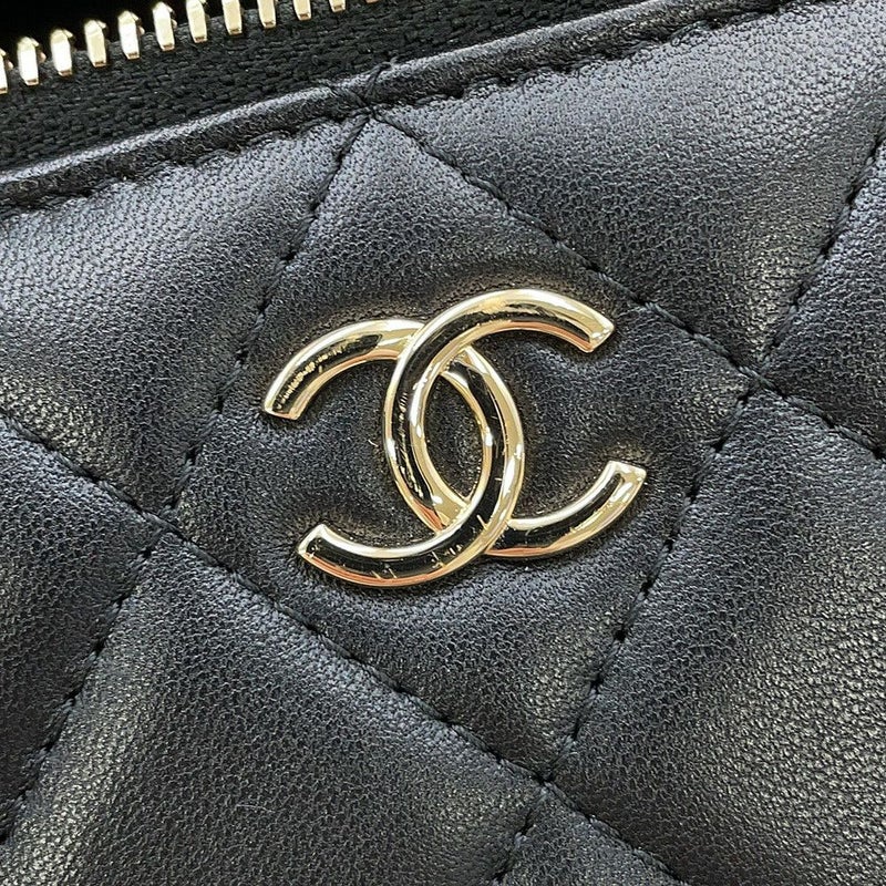 シャネル チェーンバニティバッグ マトラッセ ココマーク ラムスキン AP1472 CHANEL 黒
