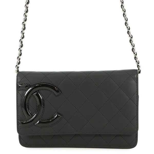 シャネル チェーンウォレット カンボンライン ココマーク A46646 CHANEL 財布 黒