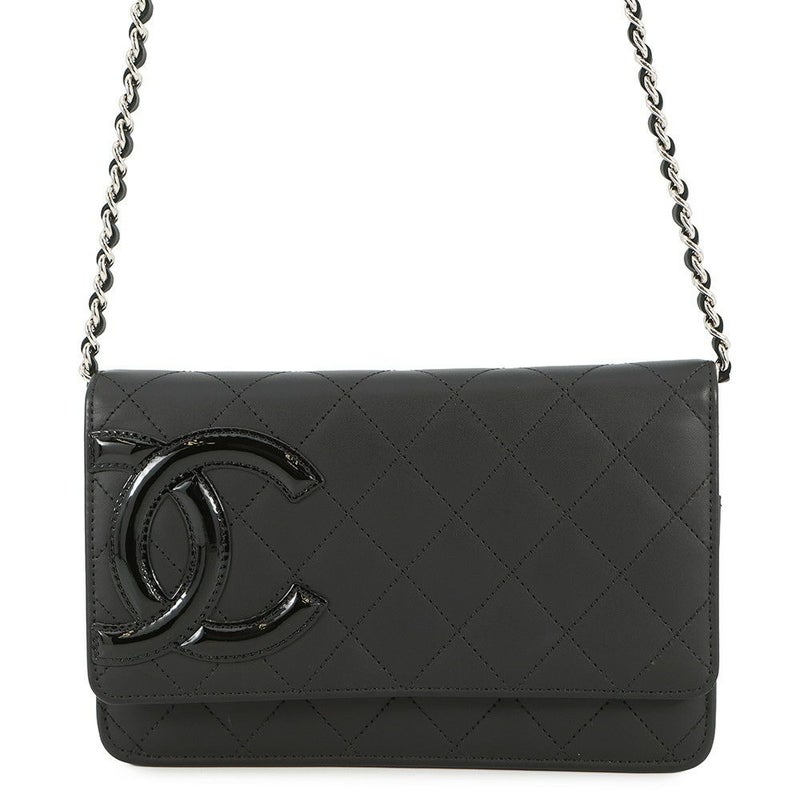 シャネル チェーンウォレット カンボンライン ココマーク A46646 CHANEL 財布 黒