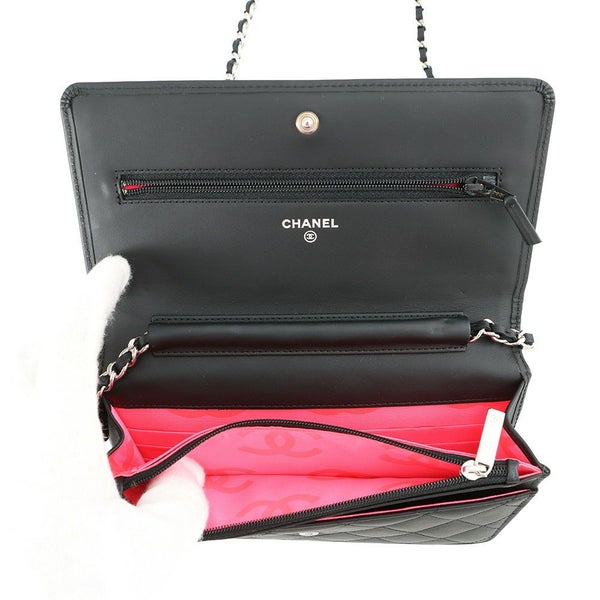 シャネル チェーンウォレット カンボンライン ココマーク A46646 CHANEL 財布 黒