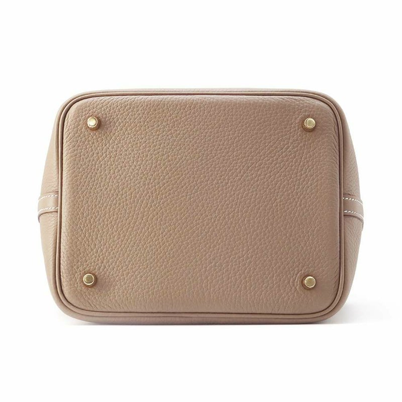 エルメス ハンドバッグ ピコタンロックMM エトゥープ/ゴールド金具 トリヨンクレマンス W刻印