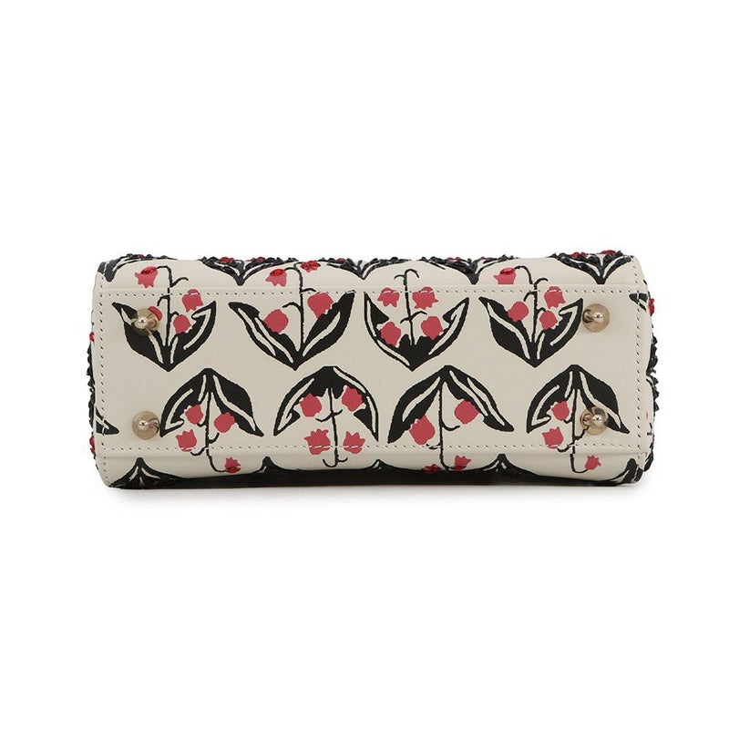 ディオール ハンドバッグ レディディオール スモール レザー ラインストーン Christian Dior 2way 白