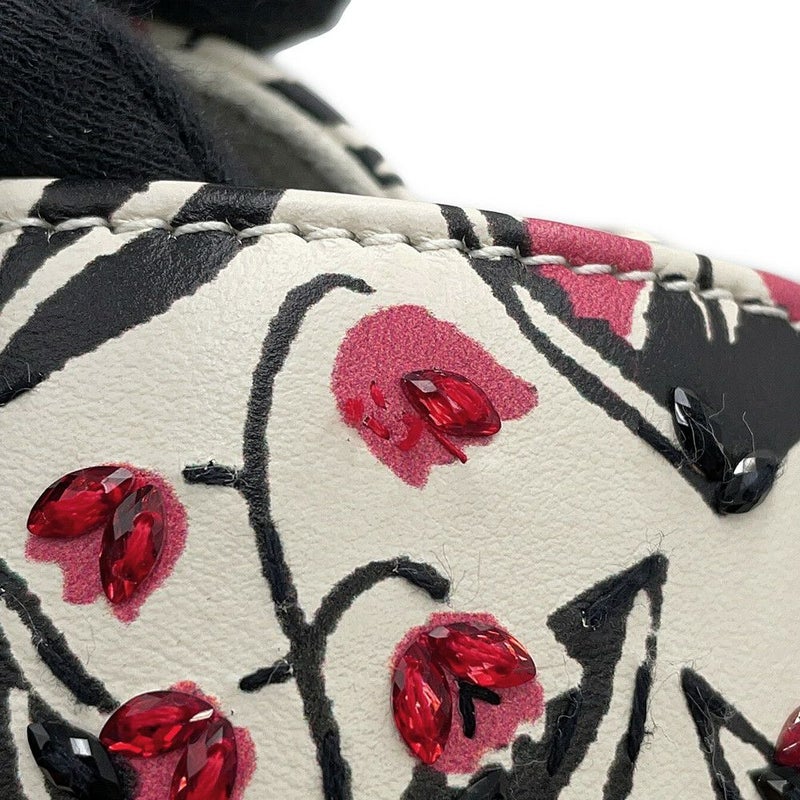 ディオール ハンドバッグ レディディオール スモール レザー ラインストーン Christian Dior 2way 白