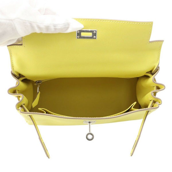 エルメス ハンドバッグ ケリー25 内縫い ライム/シルバー金具 スイフト Z刻印 2wayショルダー