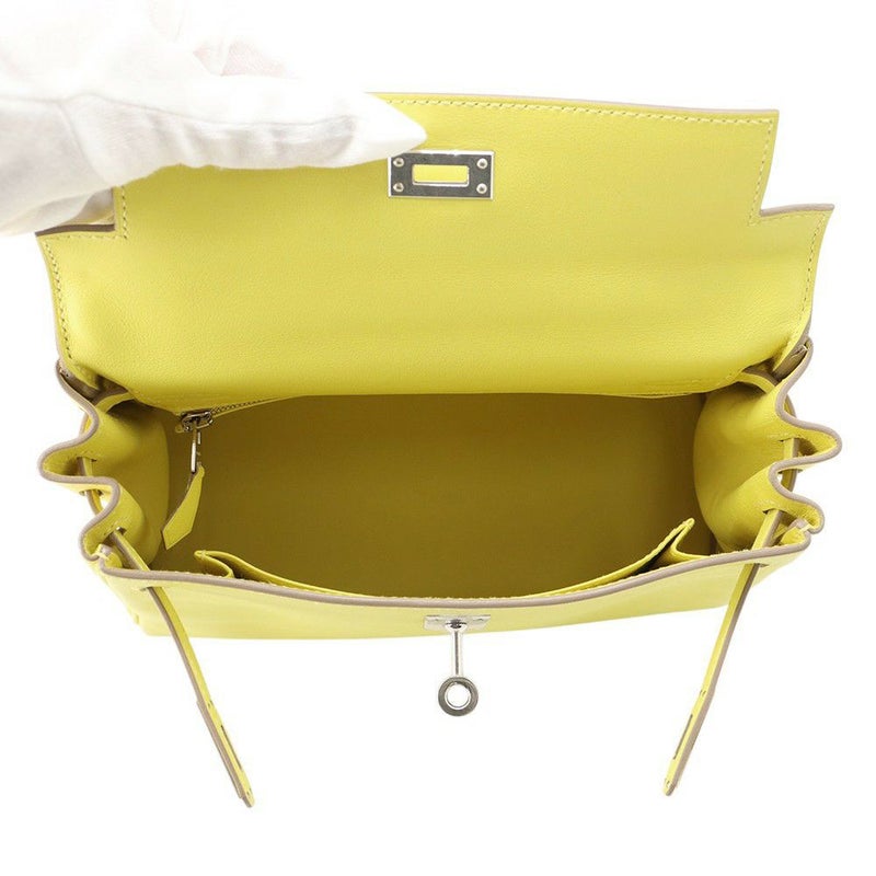 エルメス ハンドバッグ ケリー25 内縫い ライム/シルバー金具 スイフト Z刻印 2wayショルダー