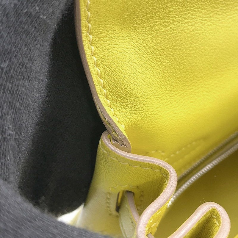 エルメス ハンドバッグ ケリー25 内縫い ライム/シルバー金具 スイフト Z刻印 2wayショルダー