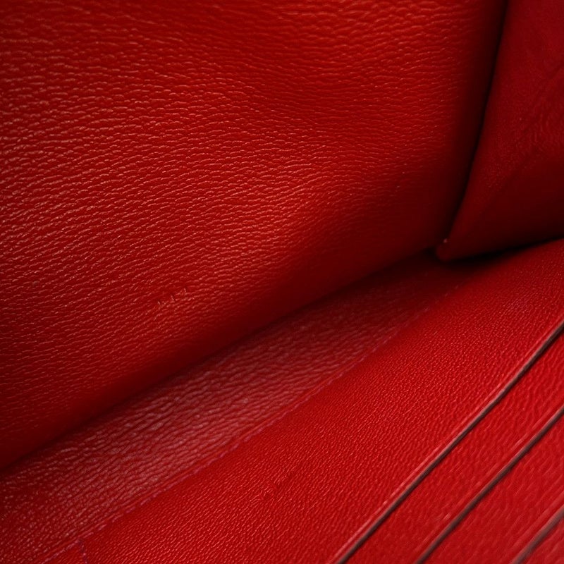 エルメス 長財布 ケリーウォレット ロング レッド/ゴールド金具 アリゲーターシャイン □R刻印 財布