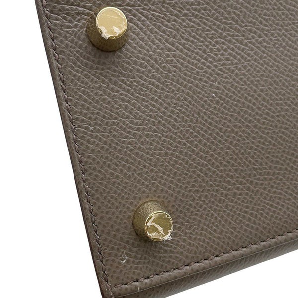 エルメス ハンドバッグ ケリー25 外縫い エタン/ゴールド金具 エプソン D刻印 2wayショルダー