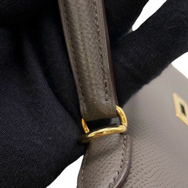 エルメス ハンドバッグ ケリー25 外縫い エタン/ゴールド金具 エプソン D刻印 2wayショルダー