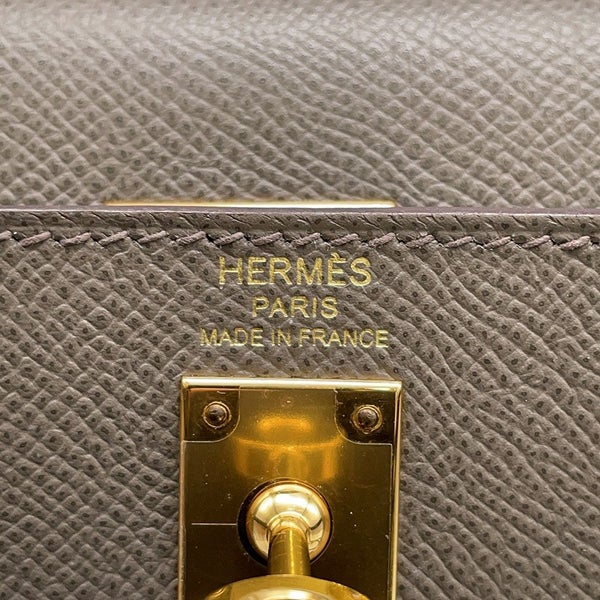 エルメス ハンドバッグ ケリー25 外縫い エタン/ゴールド金具 エプソン D刻印 2wayショルダー