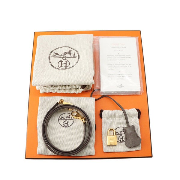 エルメス ハンドバッグ ケリー25 外縫い エタン/ゴールド金具 エプソン D刻印 2wayショルダー