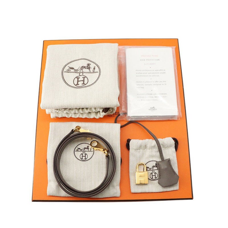 エルメス ハンドバッグ ケリー25 外縫い エタン/ゴールド金具 エプソン D刻印 2wayショルダー