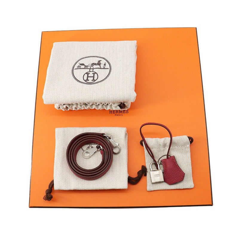 エルメス ハンドバッグ ケリー28 内縫い ルビー/シルバー金具 トゴ B刻印 2wayショルダー