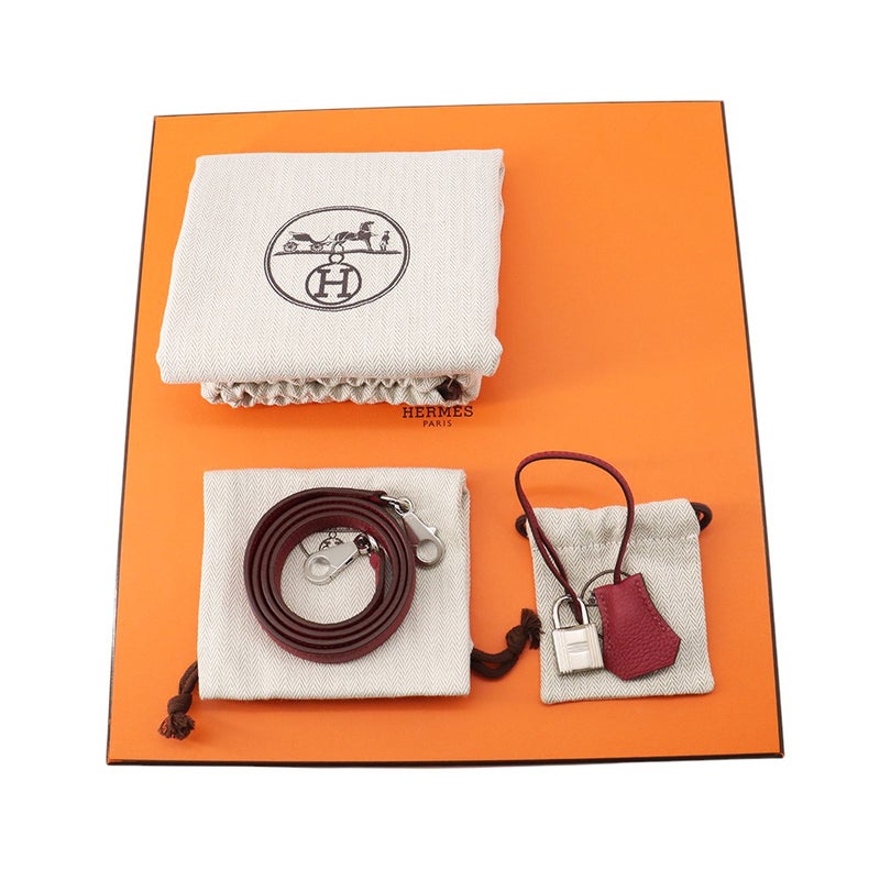 エルメス ハンドバッグ ケリー28 内縫い ルビー/シルバー金具 トゴ B刻印 2wayショルダー