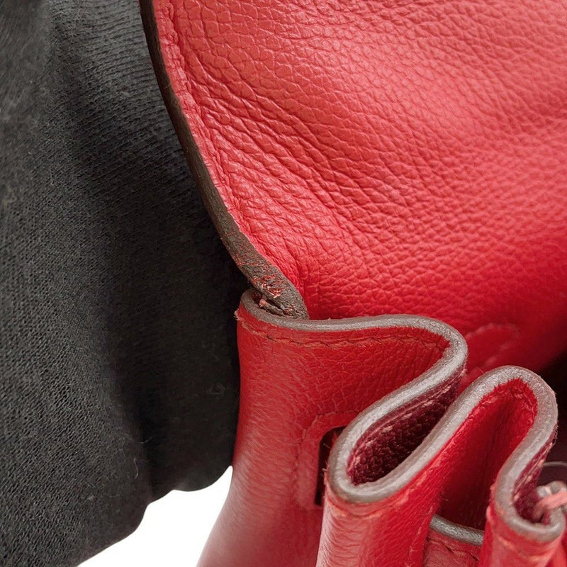 エルメス ハンドバッグ ケリー28 内縫い ヴェルソ ルージュクー/ルージュグレナ/シルバー金具 エバーカラー Y刻印 2wayショルダー