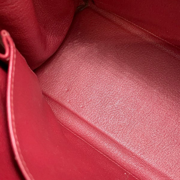 エルメス ハンドバッグ ケリー28 内縫い ヴェルソ ルージュクー/ルージュグレナ/シルバー金具 エバーカラー Y刻印 2wayショルダー