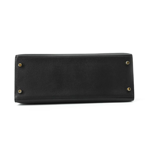 エルメス ハンドバッグ ケリー28 外縫い ブラック/ローズアザレ/ゴールド金具 エプソン C刻印 2wayショルダー 黒