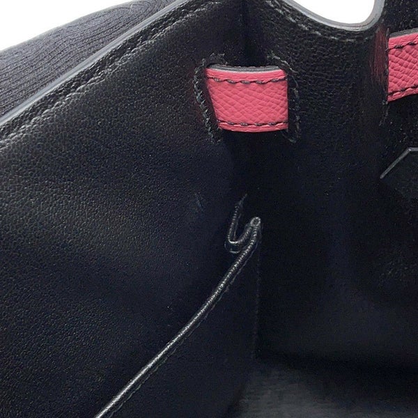 エルメス ハンドバッグ ケリー28 外縫い ブラック/ローズアザレ/ゴールド金具 エプソン C刻印 2wayショルダー 黒