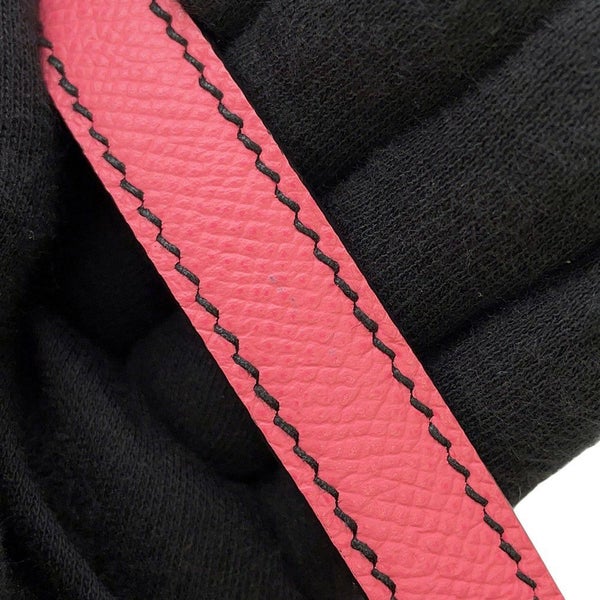 エルメス ハンドバッグ ケリー28 外縫い ブラック/ローズアザレ/ゴールド金具 エプソン C刻印 2wayショルダー 黒