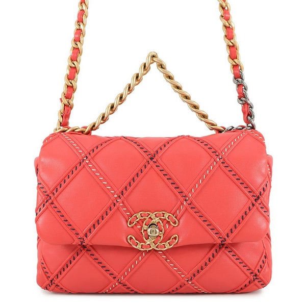 シャネル チェーンショルダーバッグ CHANEL19 マトラッセ ココマーク フラップ ステッチ ラムスキン AS1160 CHANEL