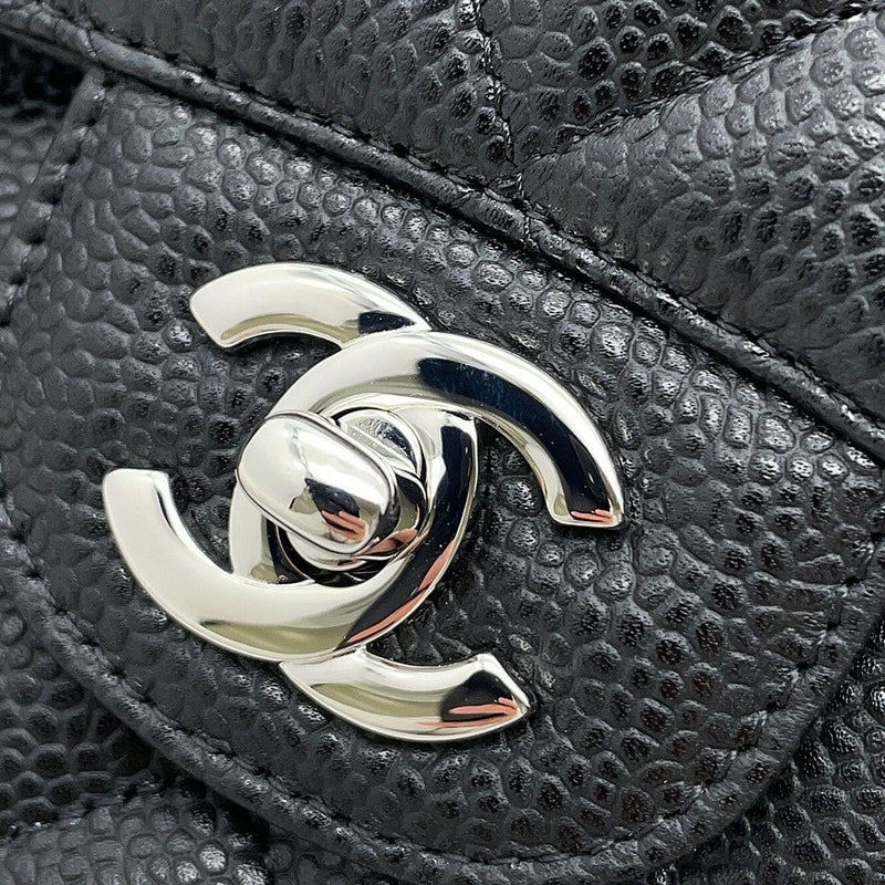 シャネル チェーンショルダーバッグ マトラッセ25 ココマーク ダブルチェーン キャビアスキン A01112 CHANEL 黒