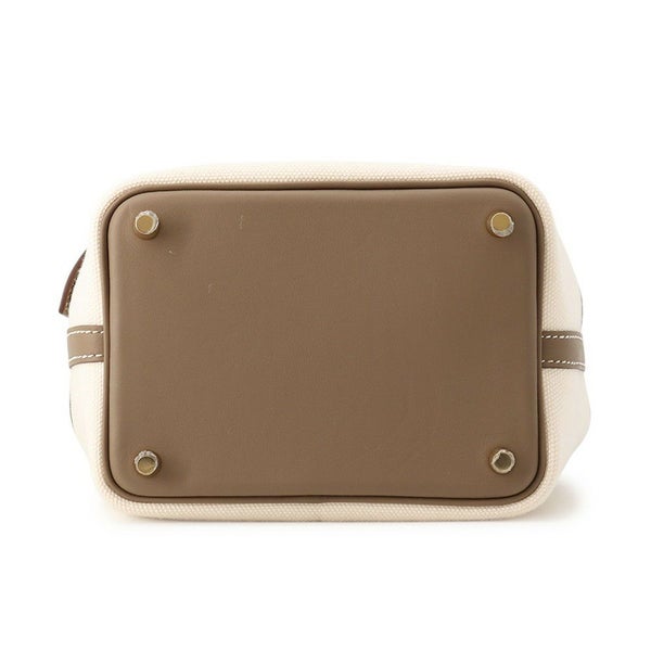 エルメス ハンドバッグ ピコタンロックPM カーゴ エクリュ/エトゥープ/シルバー金具 トワルゴエラン/スイフト K刻印