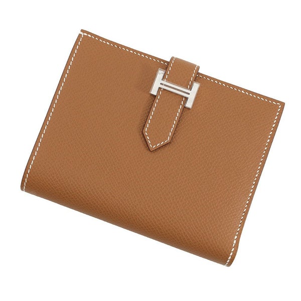 エルメス 二つ折り財布 ベアンコンパクト ゴールド/シルバー金具 エプソン W刻印