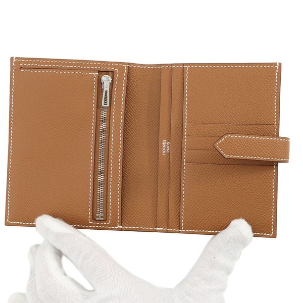 エルメス 二つ折り財布 ベアンコンパクト ゴールド/シルバー金具 エプソン W刻印