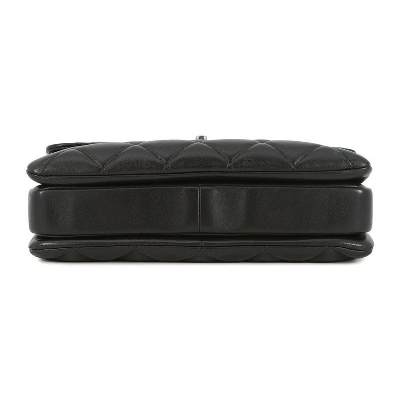 シャネル ハンドバッグ ココマーク マトラッセ トレンディCC トップハンドル ラムスキン A92236 2way チェーンショルダー 黒