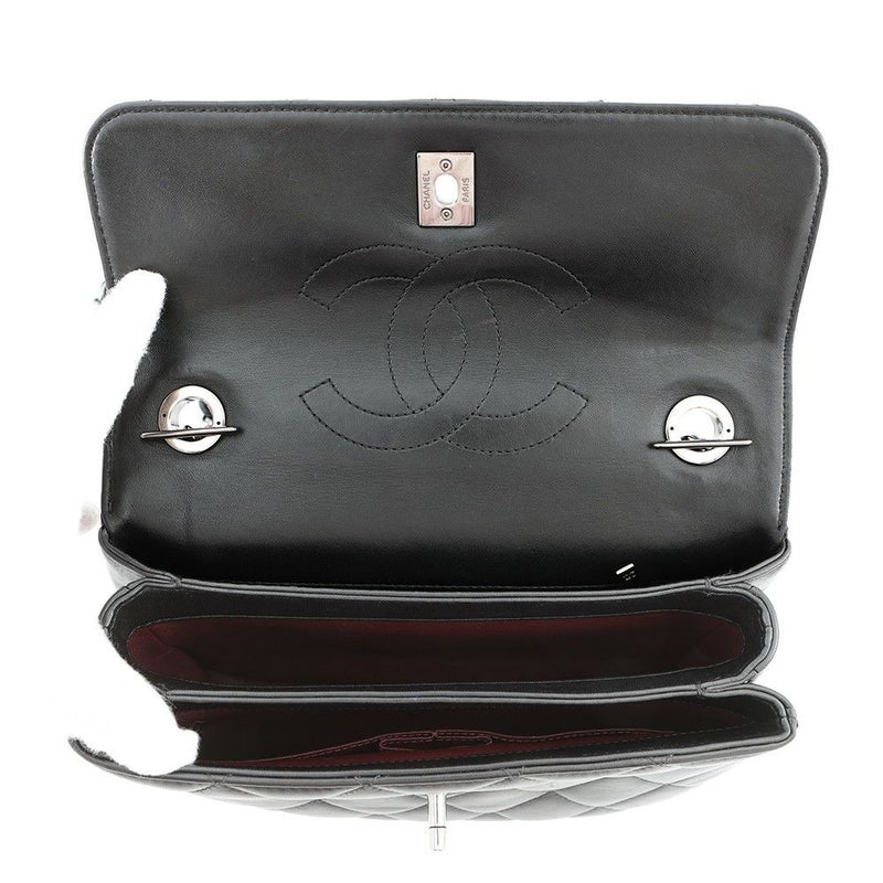 シャネル ハンドバッグ ココマーク マトラッセ トレンディCC トップハンドル ラムスキン A92236 2way チェーンショルダー 黒