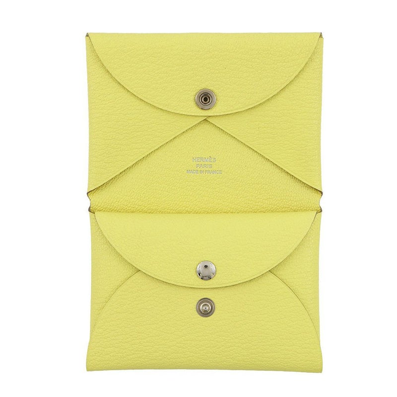 エルメス コインケース カルヴィ デュオ リモンチェッロ/シルバー金具 シェブルミゾル B刻印 財布