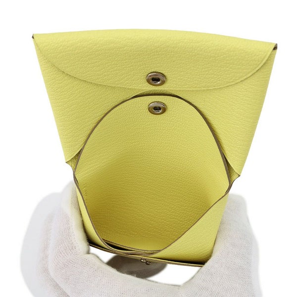 エルメス コインケース カルヴィ デュオ リモンチェッロ/シルバー金具 シェブルミゾル B刻印 財布