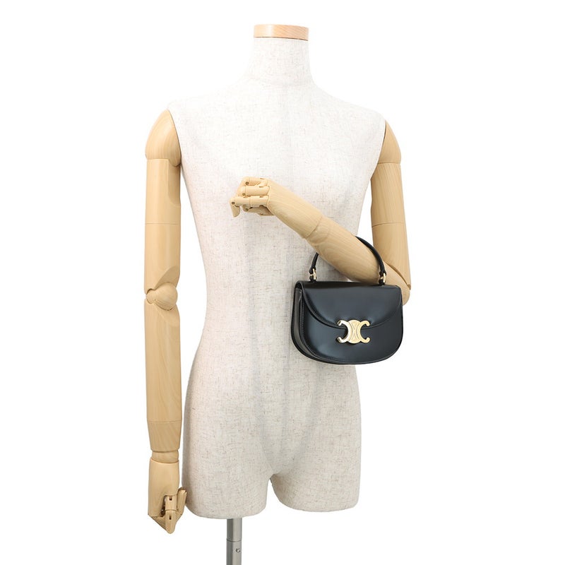 セリーヌ ハンドバッグ トリオンフ ミニ ブザス クレア 10L063 CELINE ミニバッグ 黒 2way