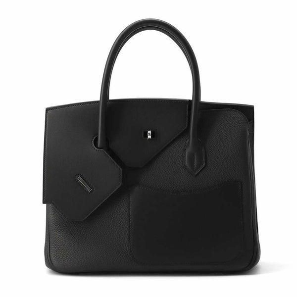 エルメス バーキン30 無秩序 ブラック/シルバー金具 トゴ/スイフト B刻印 HERMES Birkin 黒