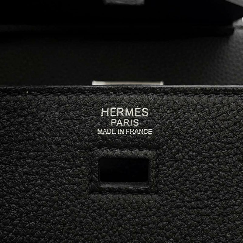 エルメス バーキン30 無秩序 ブラック/シルバー金具 トゴ/スイフト B刻印 HERMES Birkin 黒