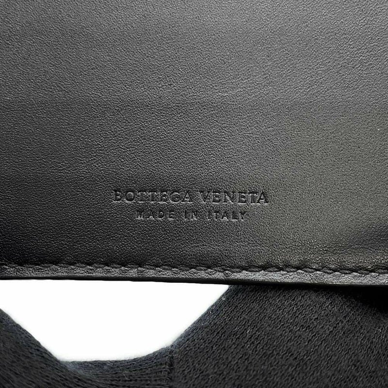ッテガヴェネタ 二つ折り財布 イントレチャート マネークリップ レザー 123180 BOTTEGA VENETA メンズ 黒