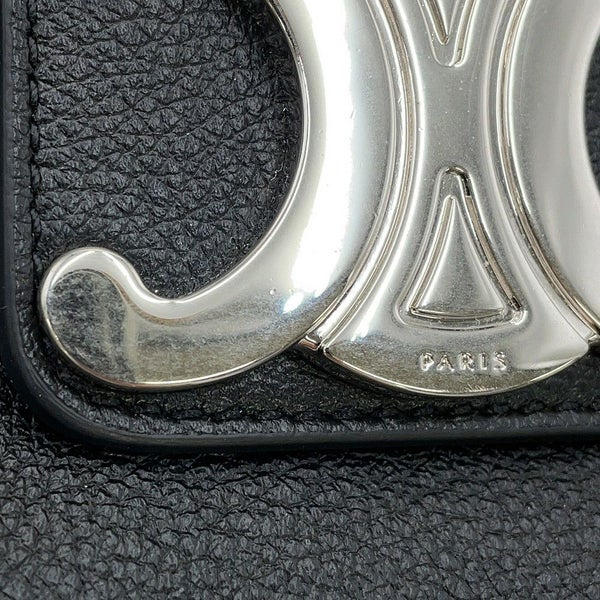 セリーヌ チェーンショルダーバッグ トリオンフ ヴィクトワール ミディアム カーフレザー 115853 CELINE 黒